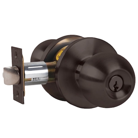 Falcon Grade 2 Entry/Office Cylindrical Lock, Key in Lever Cylinder, Hana Knob, Standard Rose, Dark Oxidize W511PD HAN 613